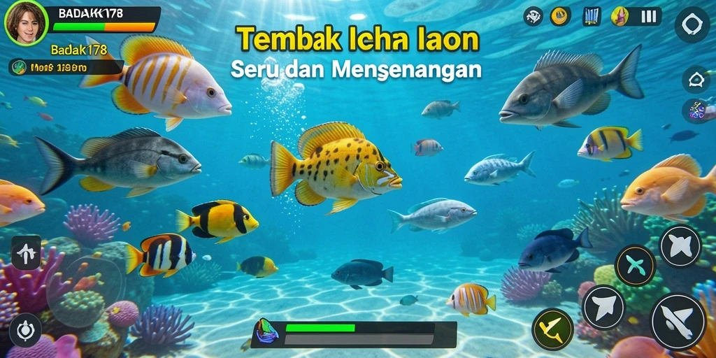 Gameplay seru dengan penembakan ikan yang menantang di BADAK178.