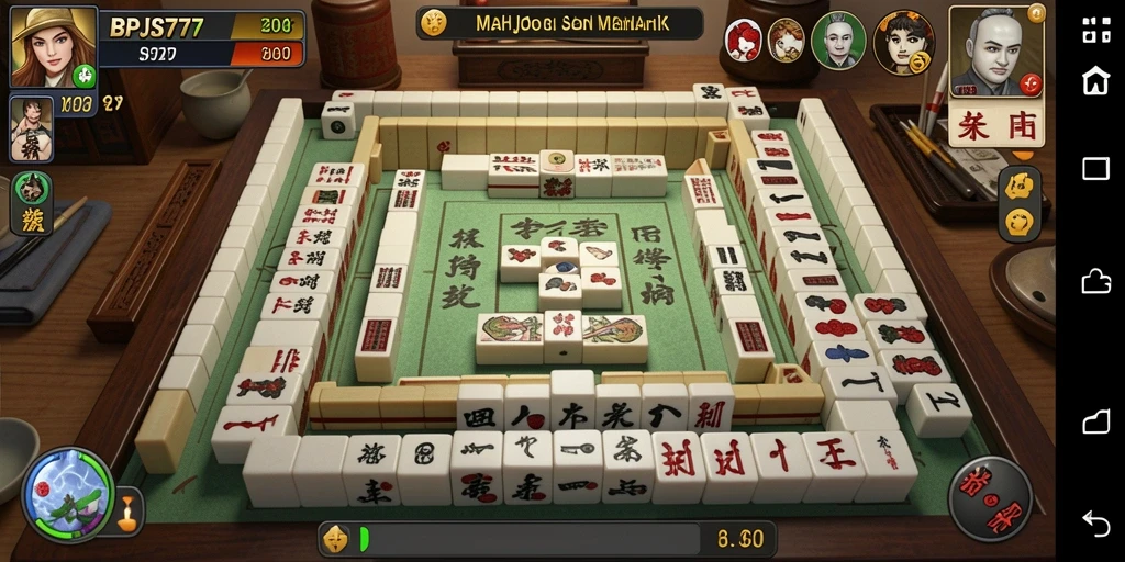 Screenshot gameplay BPJS777 menampilkan momen seru di permainan Mahjong.