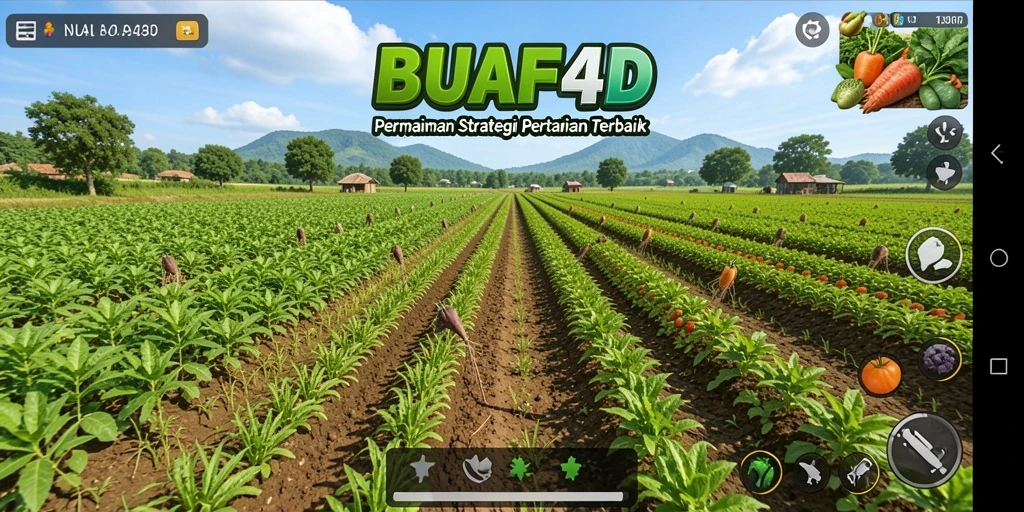 Tampilan gameplay menarik di BUAH4D dengan kebun yang subur.