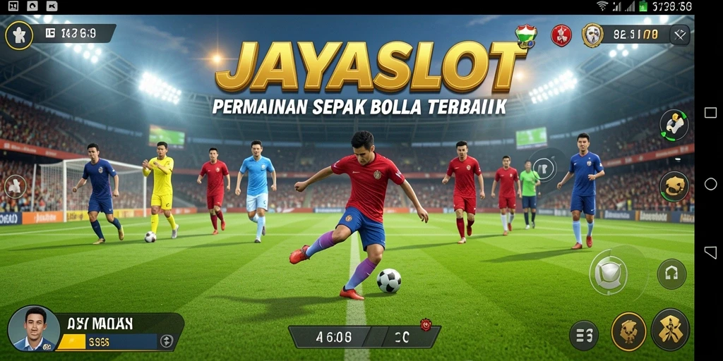 Tampilan gameplay JAYASLOT yang mendebarkan dengan aksi <strong>sepak bola</strong>.