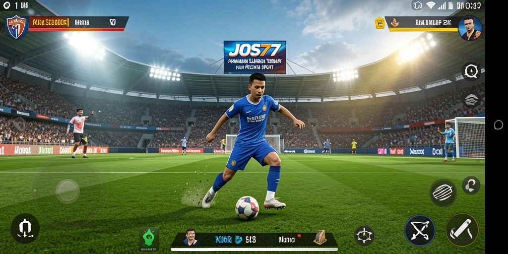 Screenshot JOS77 menampilkan pengalaman bermain game olahraga yang mendebarkan.