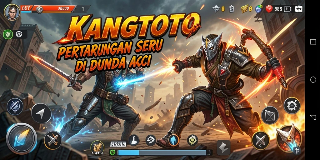 Screenshot KANGTOTO menampilkan laga seru antar karakter dalam aksi.