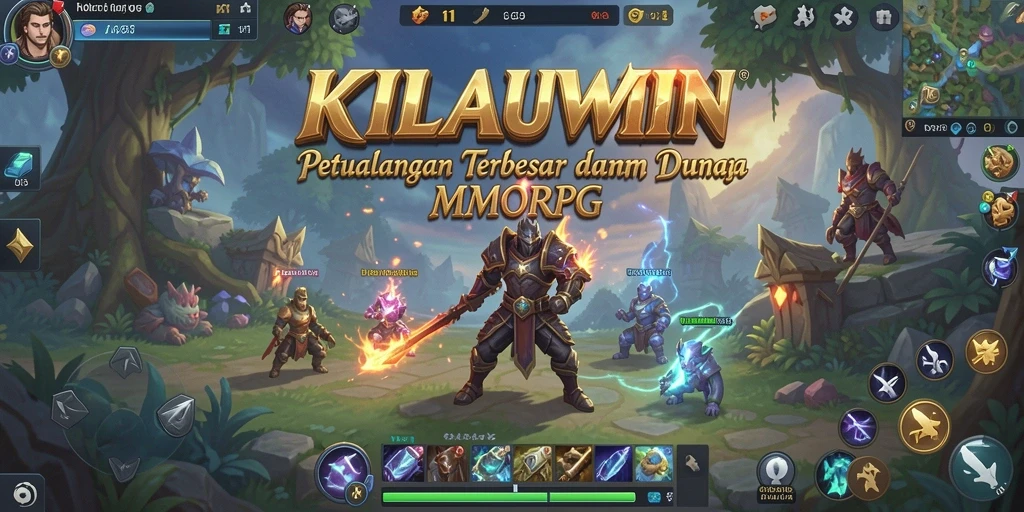 Tampilan layar gameplay seru dalam KILAUWIN, menampilkan aksi pertarungan yang menegangkan.