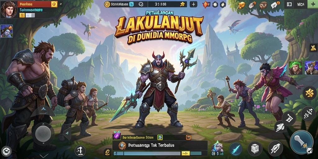 Gameplay seru di dunia fantasi LAKULANJUT dengan pertarungan epik.