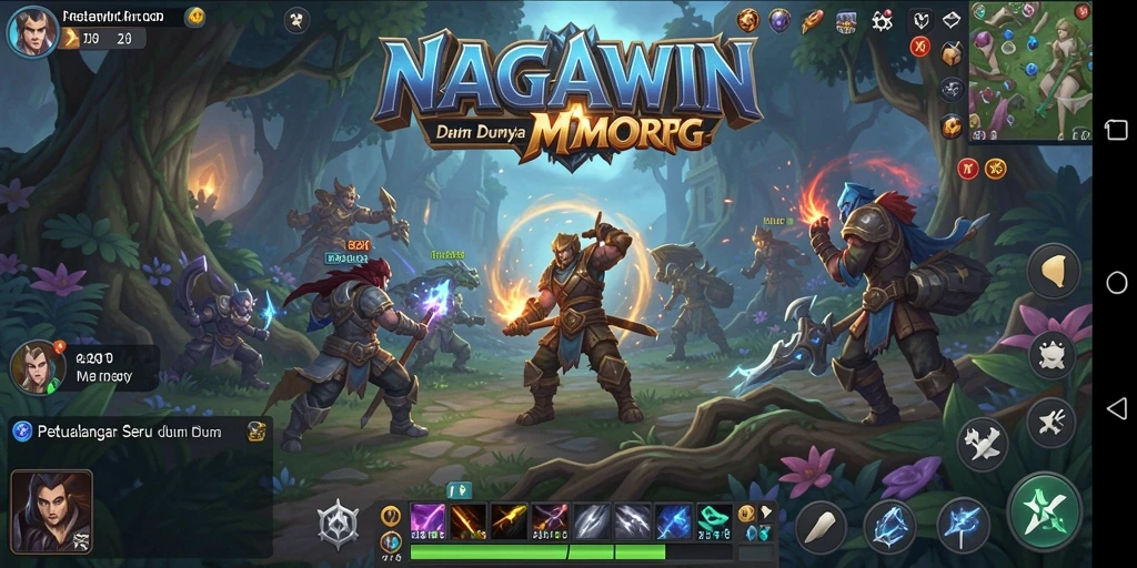 Screenshot dari gameplay NAGAWIN yang menampilkan aksi pertarungan yang mendebarkan.