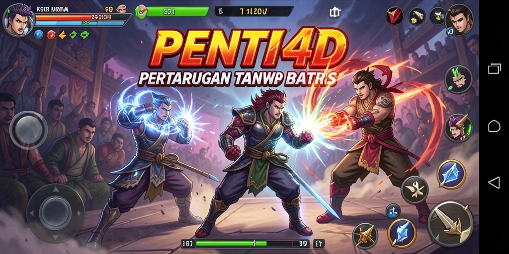 Tangkapan layar gameplay PENITI4D menunjukkan aksi pertarungan yang intens.