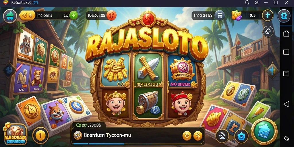 Tampilan gameplay menarik di RAJASLOTO dengan elemen Tycoon yang menyenangkan.