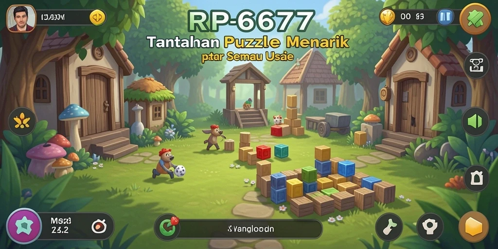 Screenshot utama dari gameplay RP6677 menampilkan suasana Puzzle yang menyenangkan.
